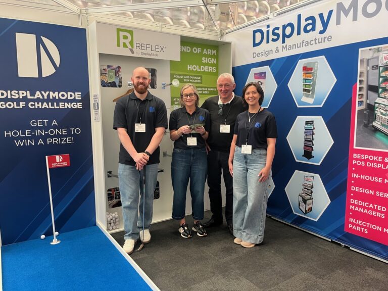 DisplayMode sales team, design and general manager at the Visual merchandising and Display Show in London in April 2025.